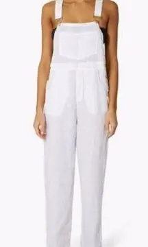 WeWoreWhat Basic‎ Overalls Jumpsuit Off White Linen Classic Blogger Favourite