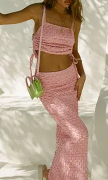 Sabo Skirt Zendaya Pink Tank Skirt Set US 4