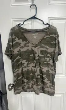 Camo Vneck Tee