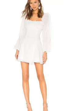 $125  Perfect Part Mini White Long Sleeve Dress ( M )