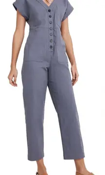 Madewell blue cap sleeves straight utility‎ coveralls jumpsuit workwear XS fall