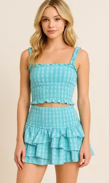 Saylor Blue Textured Two-Piece Set
Size: Small