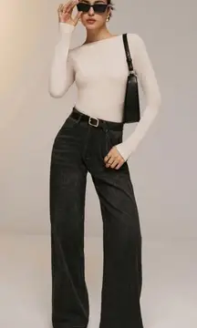 SHEIN Solid Color Backless Long Sleeve Bodysuit