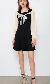 J.ING Black with Cream Organza Sleeve Mini Dress NWT Size XL