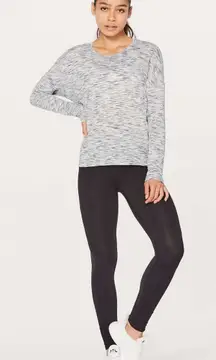 Lululemon Get Set L/S Top Womens M Tiger Space Dye Black & White Open Back