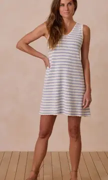 Rylee + Cru Blue and White Striped 100% Cotton Knit dress size medium