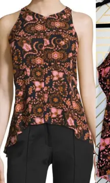 ALC A.L.C. Stuart Blouse Tank Top Top Sleeveless Henna Paisley‎ Silk Pink Size 2