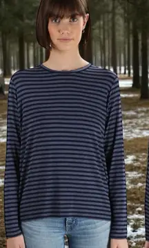 Majestic Paris for Neiman Marcus Super Soft Touch Blue Stripe Lounge Capsule S