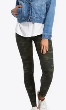 Spanx Look At Me Now Green Camo Leggings Flattering Smoothing Womens small‎