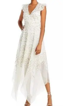 BCBG Embroidered Tulle Gown