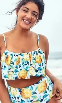 Cupshe Bikini Set Large Lemon 12 14 0X 2 Piece Bathing Suit XL RARE SOLD OUT
