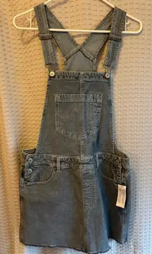 NWT American Eagle Outfitters Blue-Gray Corduroy Overalls Dress