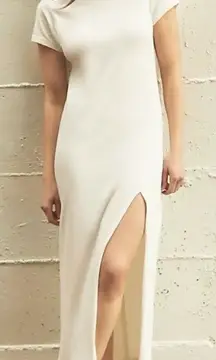 L*Space Bonnie Dress Cream jersey maxi t-shirt dress  minimalist casual chic