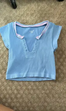 Urban Outfitters Pink And Blue Crop Top