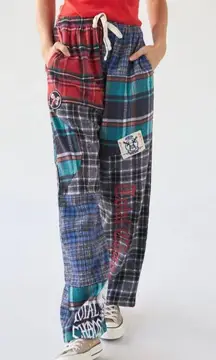 Graphic Patchwork Plaid Pant NWT