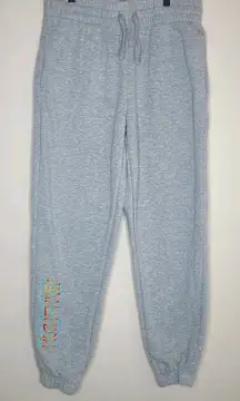 Aldi Sweatpants Women Large Gray Joggers Spellout Lounge Comfort Casual‎ Unisex