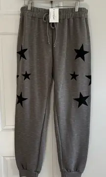NWT- Gray Joggers with Black Stars