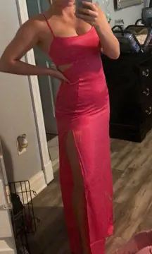 Hot Pink Maxi Formal Prom Dress