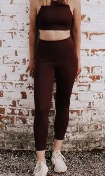 Girlfriend Collective Plum Colored Yoga Pants