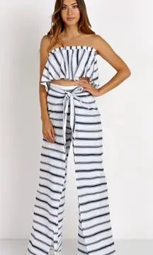 Faithful The Brand Torrent Wrap Pant & Suns Out Top Waves Stripe White Set XS/S