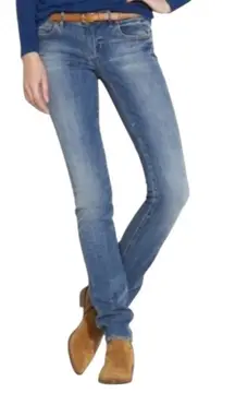 Madewell Rail Straight Jeans Medium Light Wash Low Rise Size 28x34