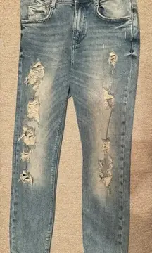 Zara Woman's Denim jeans Makers Distressed womens skinny Jeans light‎ washed 2