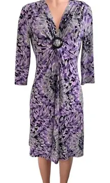 Ignite by Carole Lin | Sheath Dress | Size‎ 10 | Purple & Gray Floral
