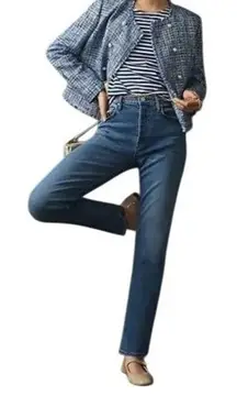 MOTHER Denim The Tomcat Jeans Oui Oui High Waisted Straight Leg Blue Wash Sz 29