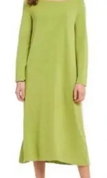 Bryn Walker Green Rayon Spandex Midi Long Sleeve Robbie Dress Womens size Medium