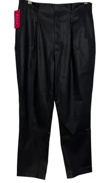 Commando Faux Leather Paper Bag Pants Womens Medium Black Relaxed Fit *NO Belt