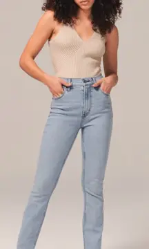 Abercrombie &‎ Fitch The 90s Slim Straight Ultra High Rise Jeans Size 35/20 R