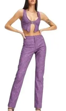 I.AM.GIA Saros Straight Leg Purple Faux Leather Pants NWT S