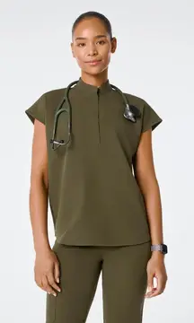 Figs Rafaela Oversized Scrub Top in Spruce, Size Large