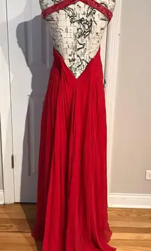 C dy N Chiffon Backless Crisscross Formal Evening Prom Gown 