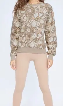 Aritzia TNA • the cozy perfect fleece crew sweatshirt in retro floral