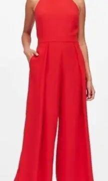 Banana Republic Red Cowl Neck Jumpsuit Size 4 EUC #5673