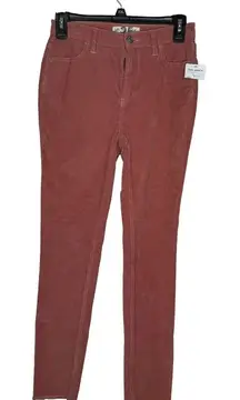 We The‎ Free People Women's Pants Mid-Rise Skinny Corduroy Raw Hem Brown 25 NWT