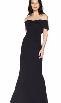 ELIZA J KNOT FRONT OFF THE SHOULDER MAXI DRESS