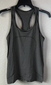 Lululemon Swiftly Tech Tank Top Hyper Stripe Black/White Size 8