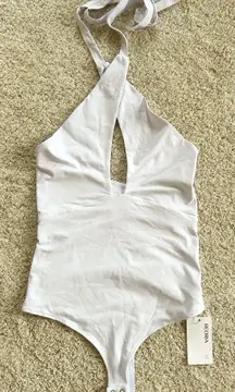 REORIA Butsmooth® Women's Trendy Sexy Criss Cross Halter Neck Sleeveless Thong Bodysuits