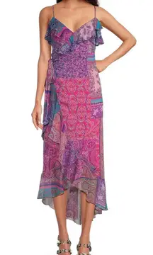 Gianni Bini ruffle chiffon maxi dress 