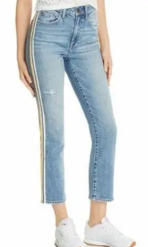 Pistola Monroe Side-Stripe Cropped Cigarette Track Jeans Size 25 in Light Wash
