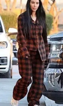 Size 4X Plaid Sleep Set Jasper Buffalo Check Holiday Brown PJs 4XL NWT