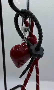 Heart Rope Keychain Red Paracord with Carabiner Clip Streetwear Style
