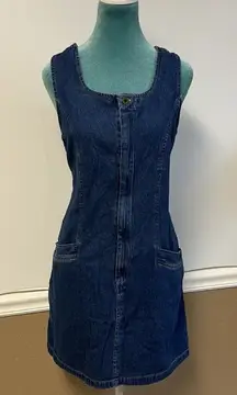 Vintage Y2K St. John’s Bay Denim Jumper Dress Western Farmcore Normcore Women L
