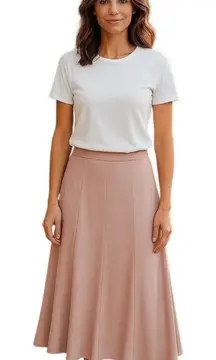 Joseph Ribkoff Midi Pull-On Skirt Pink Size 16 Glam Party Holiday Formal Classic