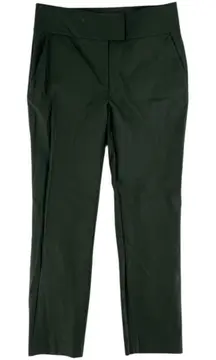 COS Green Stretch Wool Wide Waistband High Rise Tapered Leg Trouser Size 10