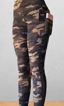 Camouflage leggings with side pockets jeggings  Army design leggings 