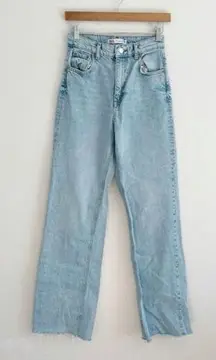 Zara ZW High Waisted the 90's Full-Length Jeans in Light Blue 2