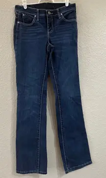Wrangler‎ Q-Baby Womens 3/4 X 34 Jeans Bootcut Dark Wash Denim Low Rise